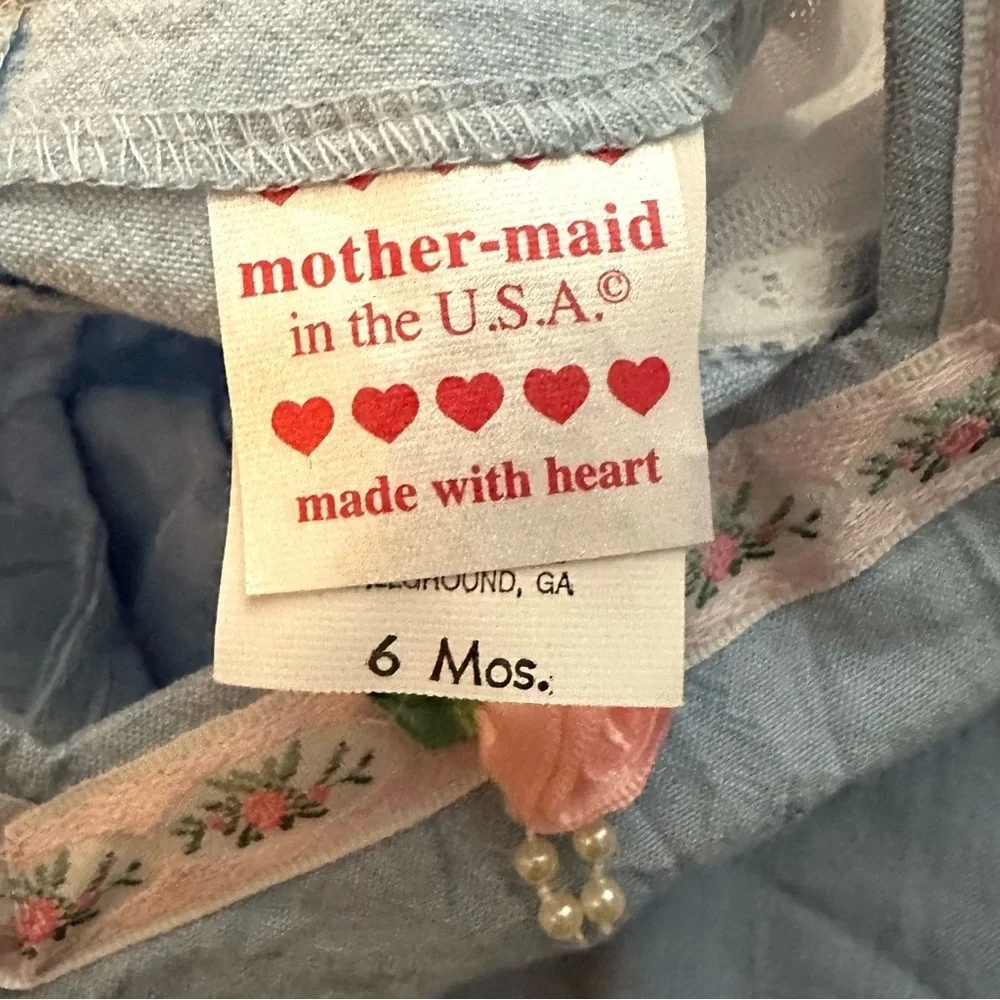 Mother-maid in the USA Chambray Bouquet Flower Romper Bodysuit 6M Baby Girl NWT
